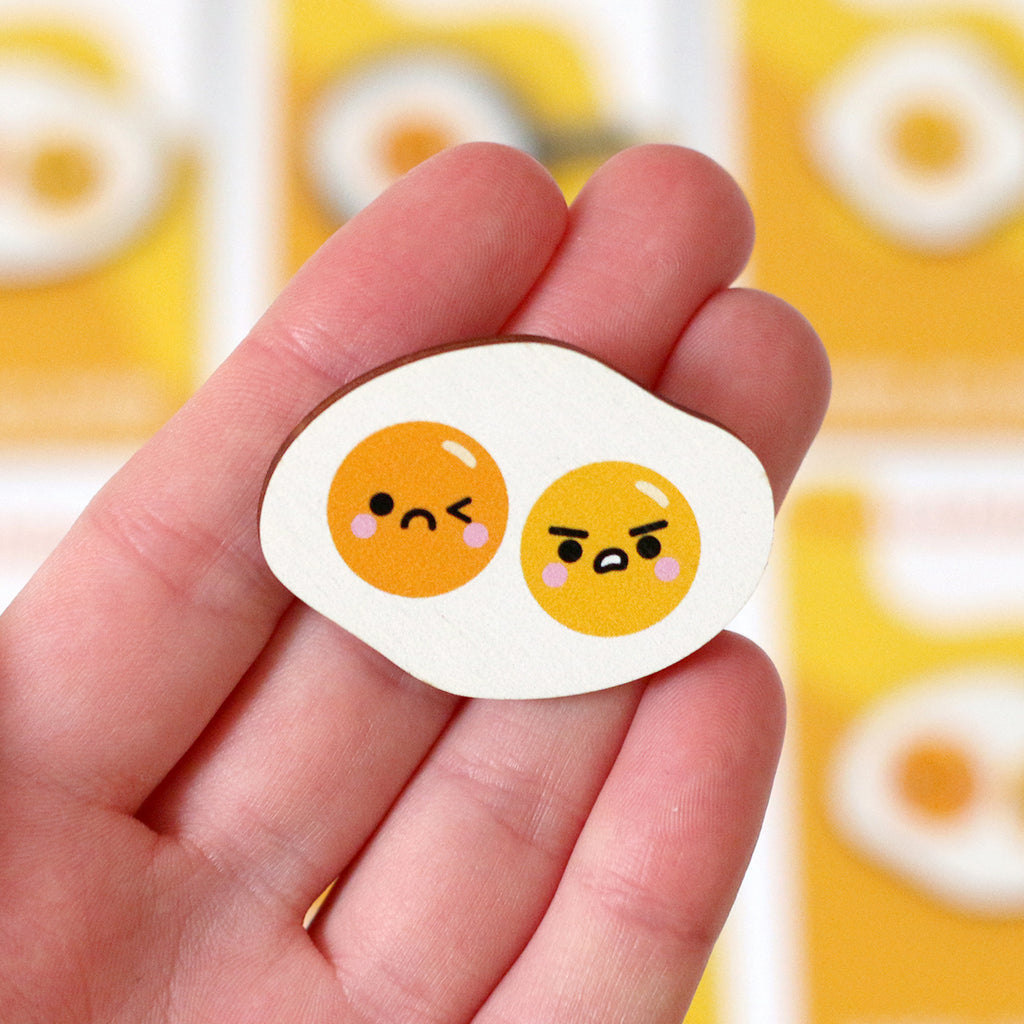 Double Yolk Fried Egg Kawaii Pin Badge