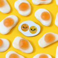 Double Yolk Fried Egg Kawaii Pin Badge by hannahdoodle