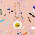 happy fried egg acrylic keyring