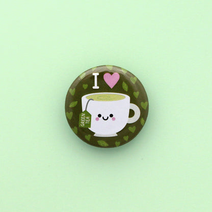 Green Tea Button Badge