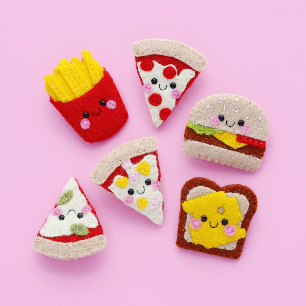 Junk Food Felt Brooches by hannahdoodle