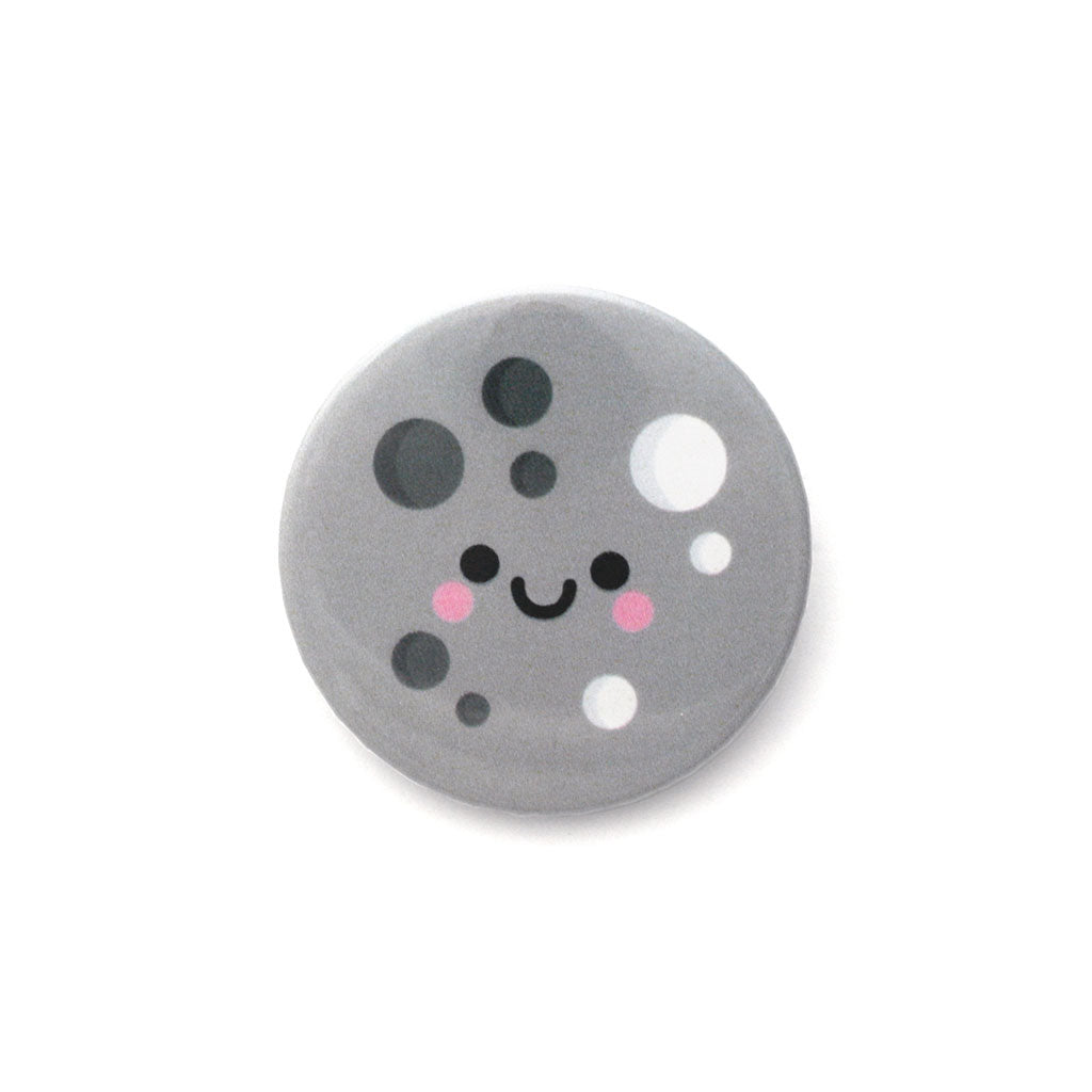 Kawaii moon button badge