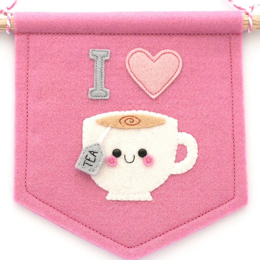 I heart tea felt banner