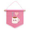 Pink I Love Coffee Felt Banner
