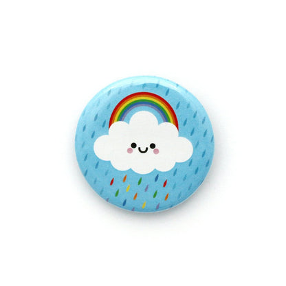 Rainbow Raincloud Button Badge