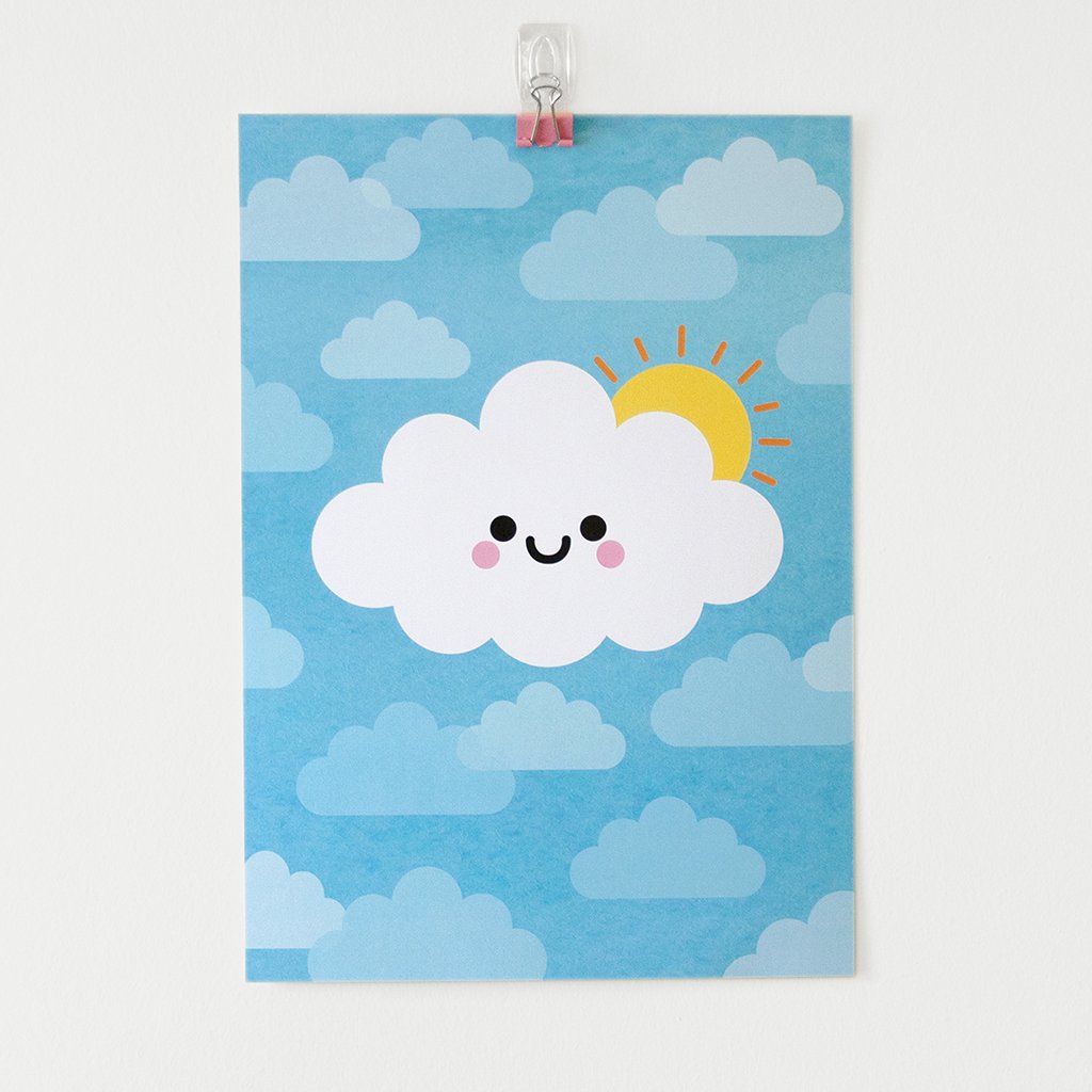 happy sunshine cloud kawaii by hannahdoodle