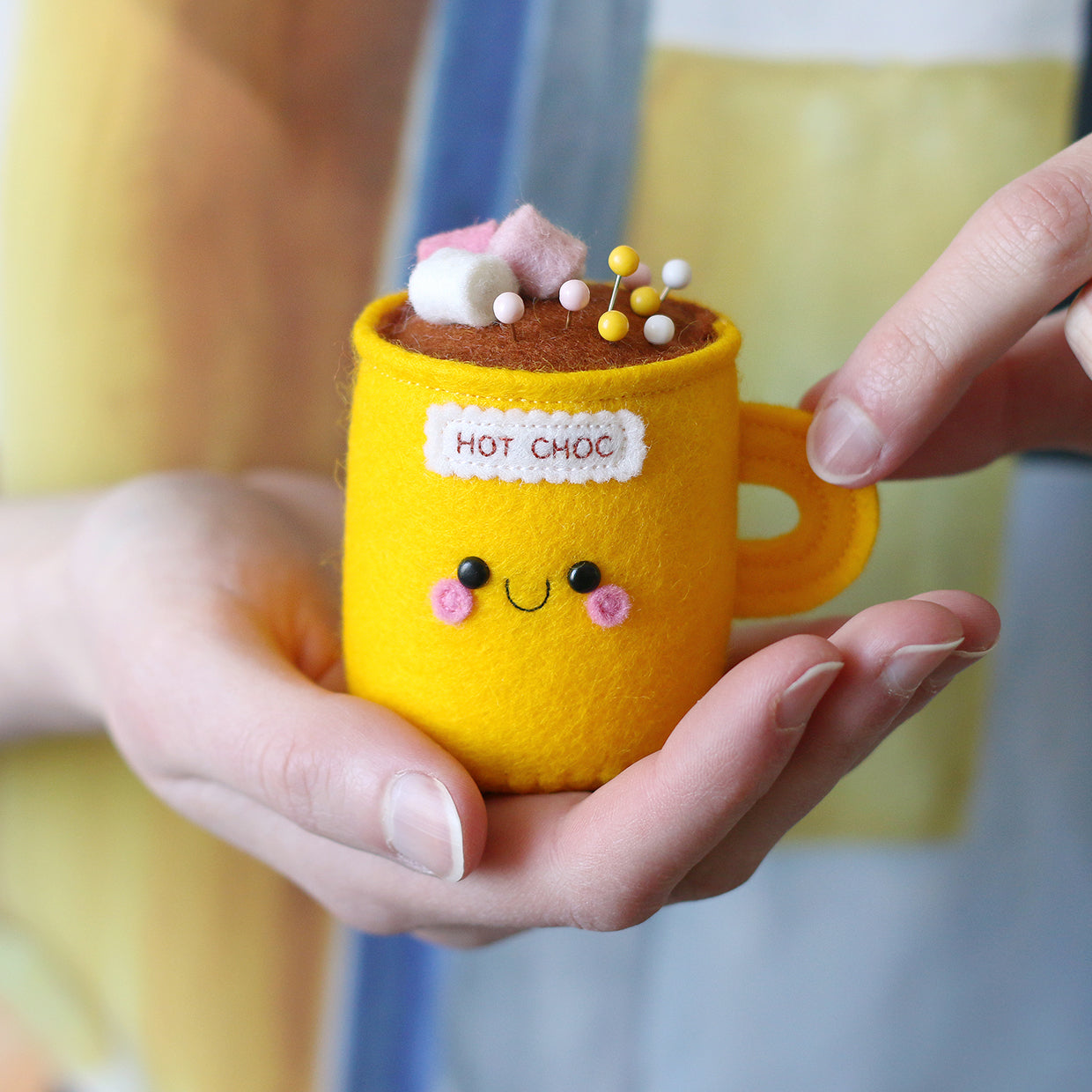 Sunshine Yellow Hot Chocolate Pincushion