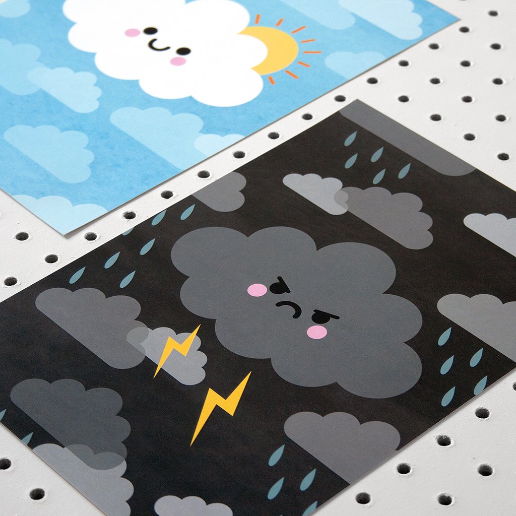 angry kawaii cloud art print