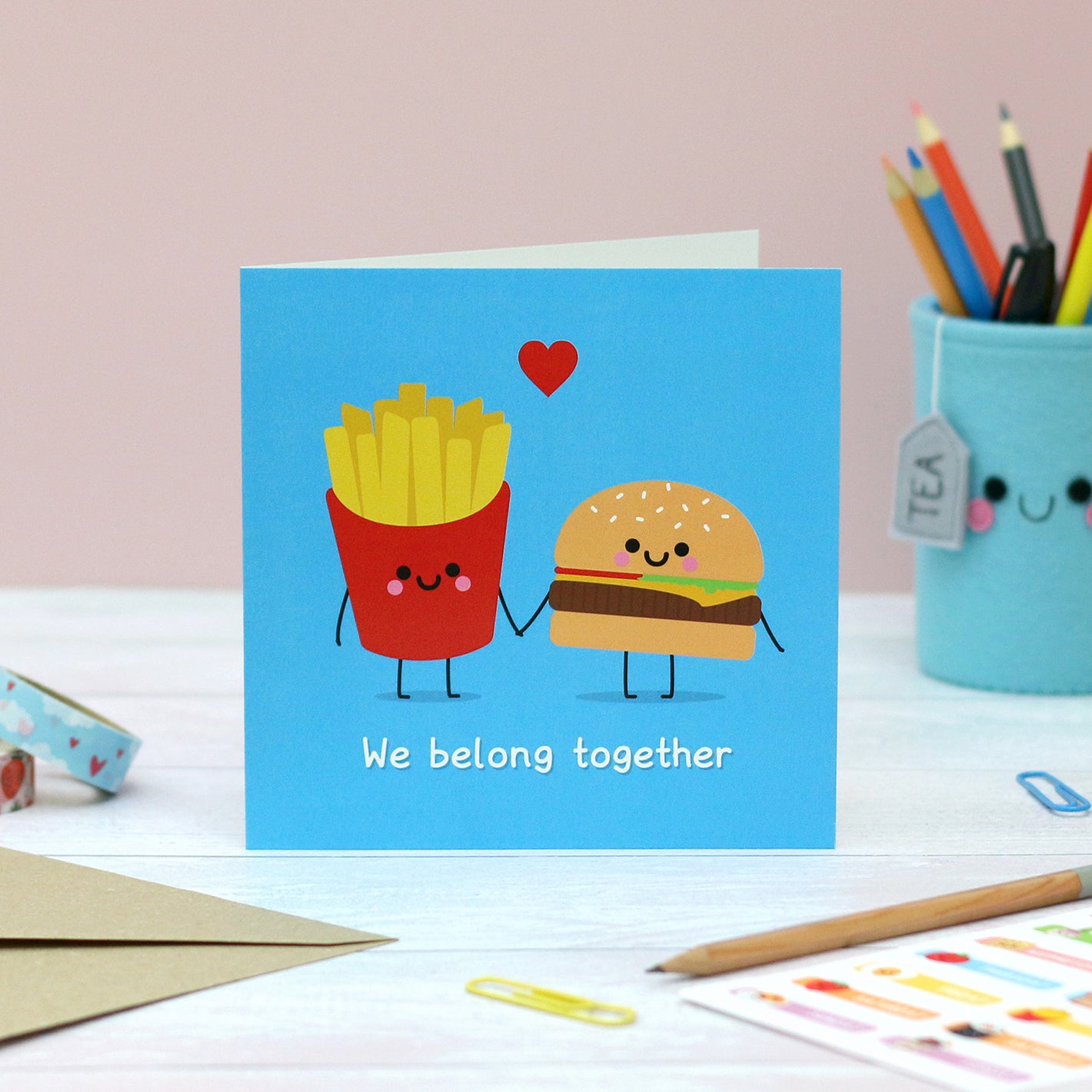 Burger and Fries Love Card