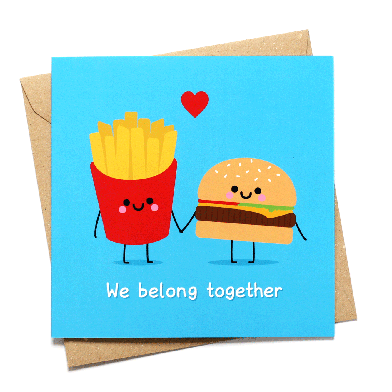 we belong together burger and fries card love greeting card