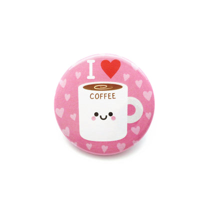 Coffee kawaii button badge