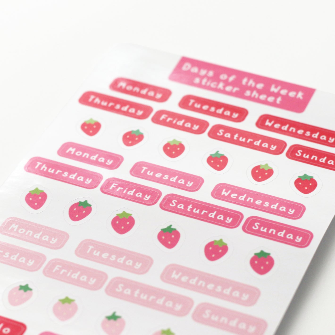 Strawberry Days Weekly Sticker sheet