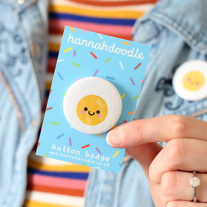 Fried Egg Button Badge