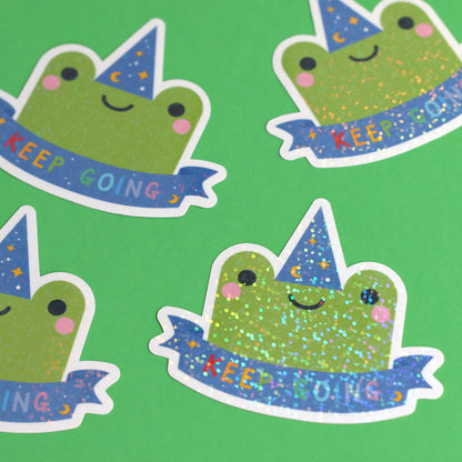 Holographic Sequin Frog Sticker