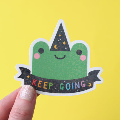 keep going witch frog kawaii cute sticker for notebook
