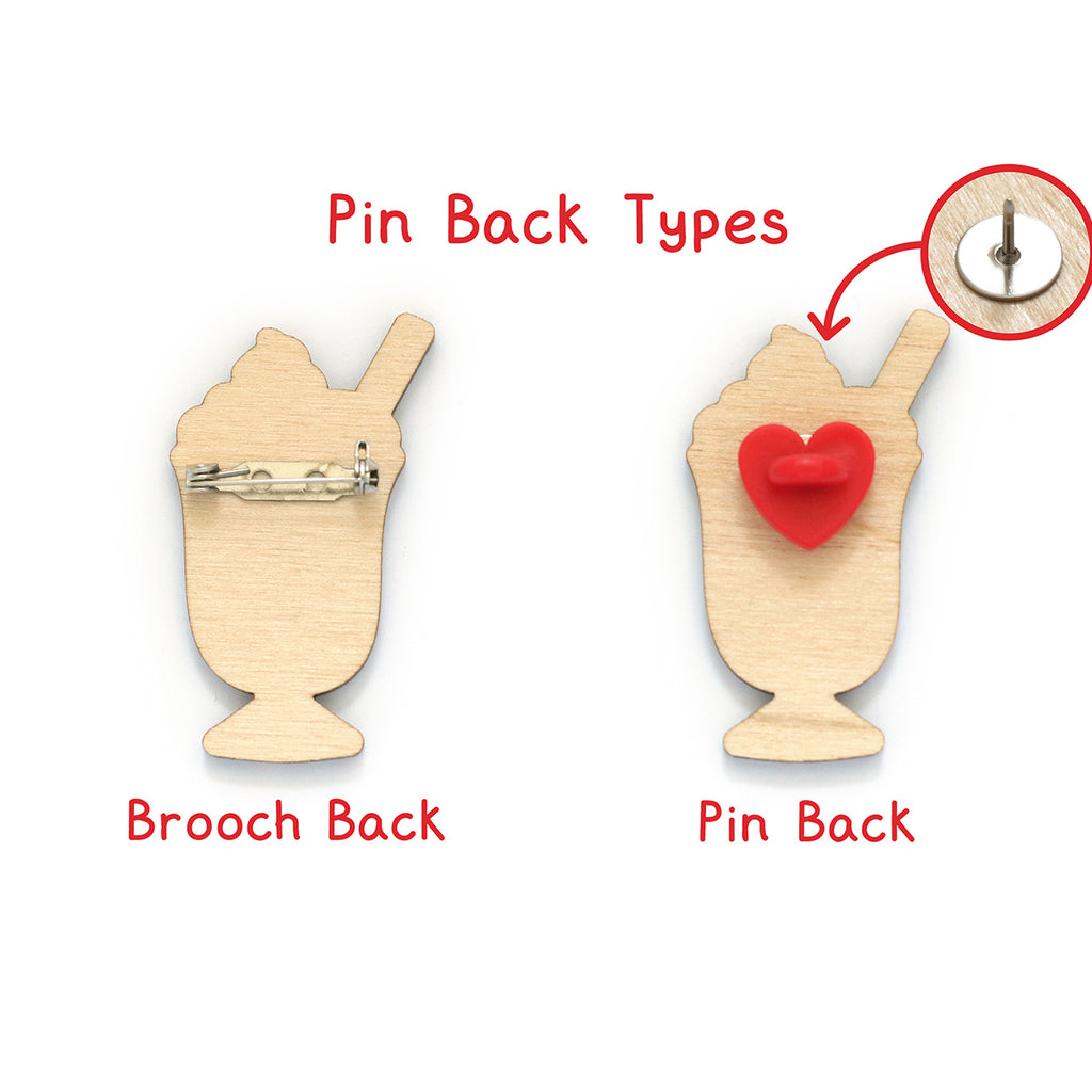 Milkshake Wooden Pin Badge