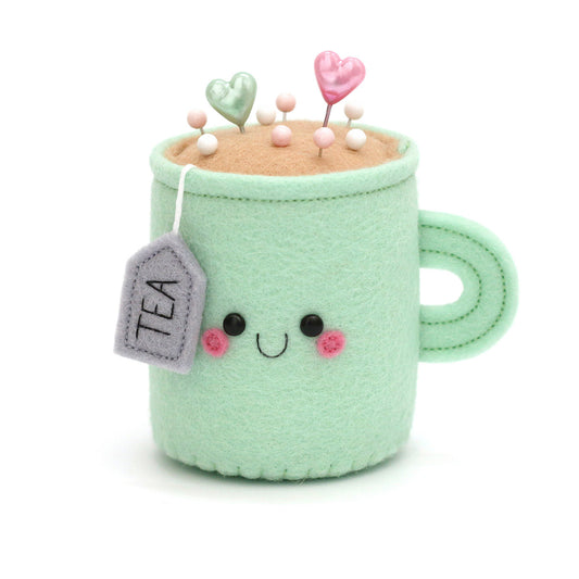 Personalised Mint Teacup Pincushion