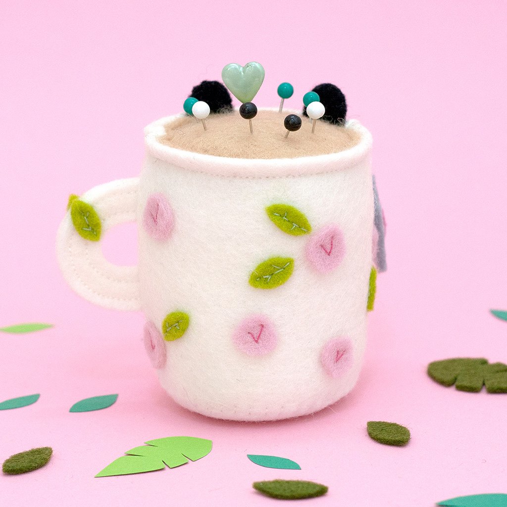 floral panda pincushion