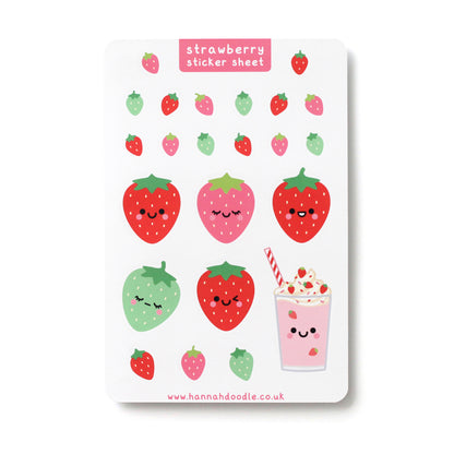Strawberry sticker sheet by hannahdoodle